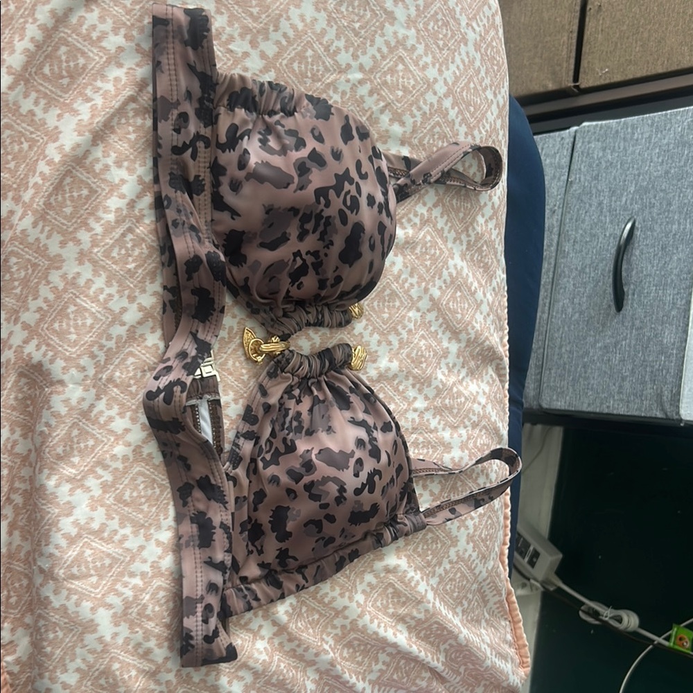 Leopard Print Women's Bikini Top